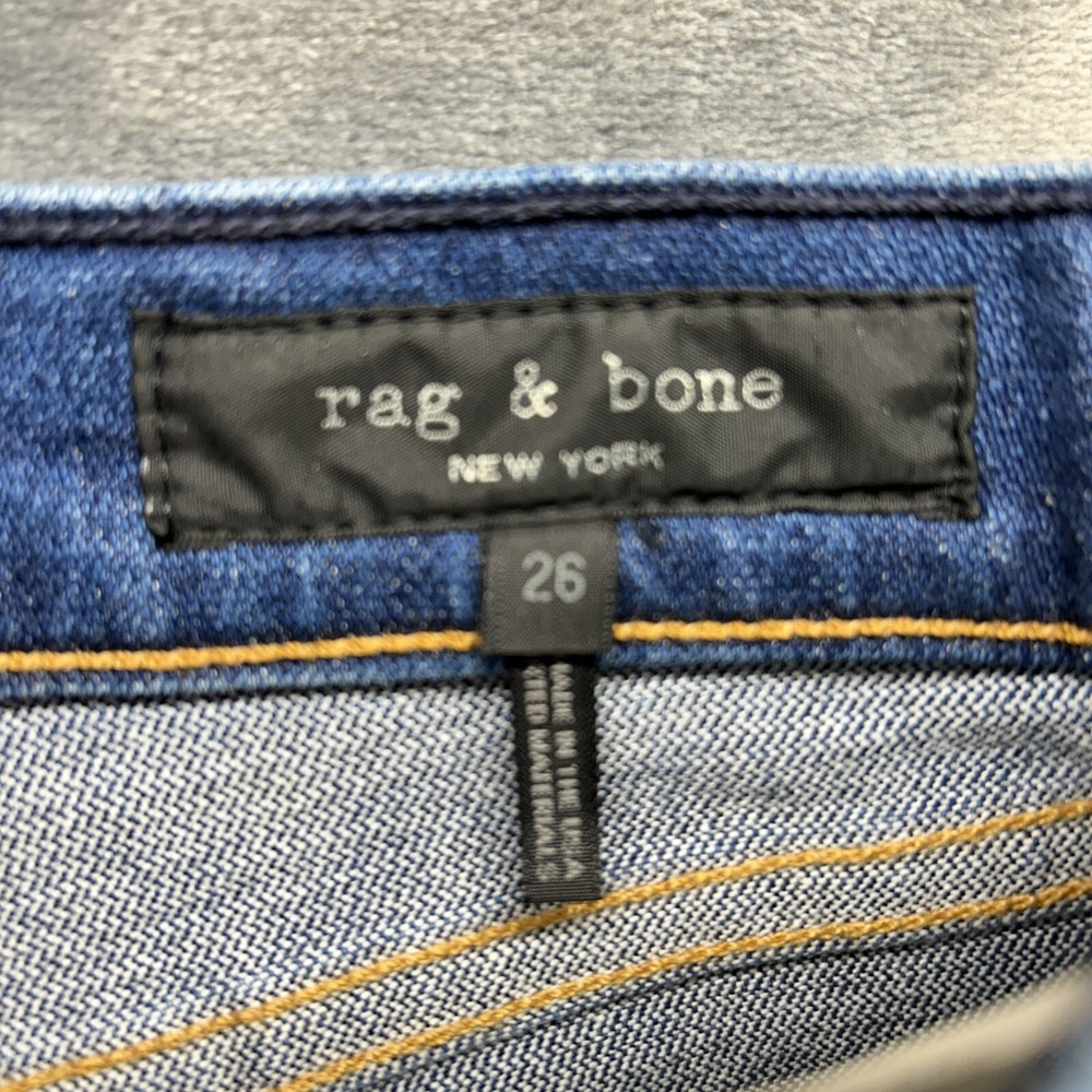rag & bone Women's Skinny Jeans - Dark Blue - Picture 4 of 13